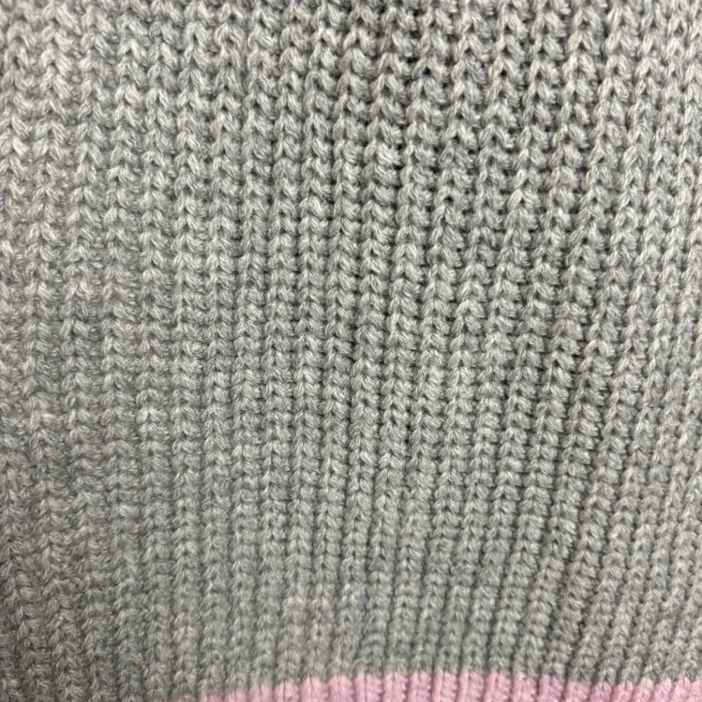 Winter Knit  Scarf  Gray & Pink